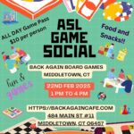 CT State Northwestern ASL CLub - ASL games social at Back Again Cafe